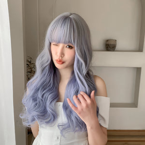 Blueberry Haze | Synthetic Wig | Blue | 24 inches