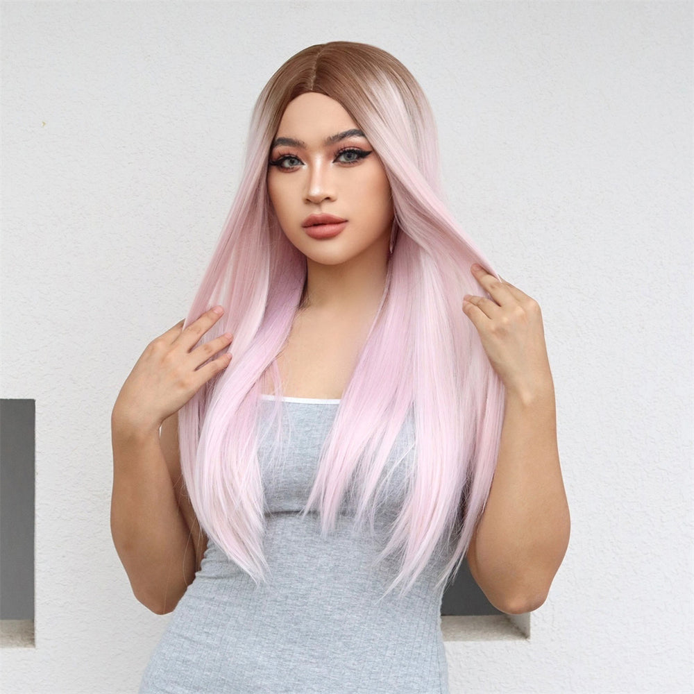 Strawberry Fields | Synthetic Wig | Gradient Pink | 26 inches