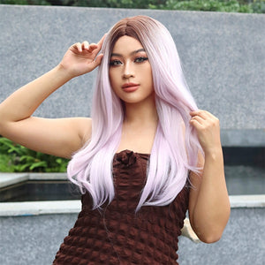 
            
                Load image into Gallery viewer, Lavender Fields | Synthetic Wig | Gradient Purple | 26 inches
            
        