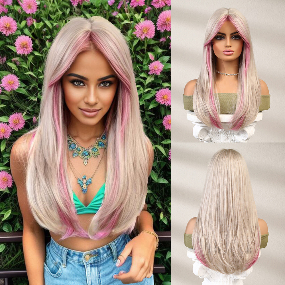 Lychee Blush | Synthetic Wig | Beige Pink | 24 inches