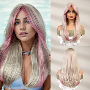 Lychee Blush | Synthetic Wig | Beige Pink | 24 inches