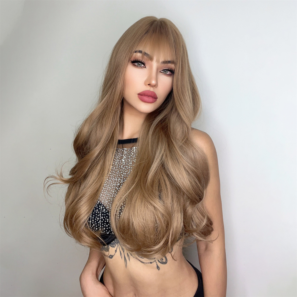 
            
                Load image into Gallery viewer, Auburn Blonde Voyage | Synthetic Wig | Brown | 24 inches
            
        