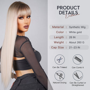 Frosty Platinum | Synthetic Wig | Platinum | 26 inches