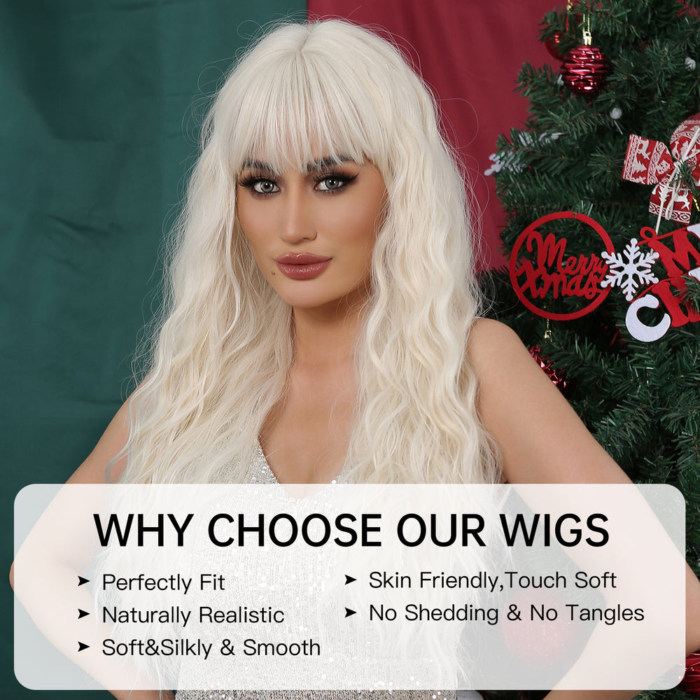 
            
                Load image into Gallery viewer, Mistletoe Joy | Synthetic Wig | White | 28 inches
            
        