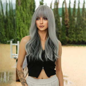 
            
                Load image into Gallery viewer, Silver Shimmer | Synthetic Wig | Silver Gray | 24 inches
            
        