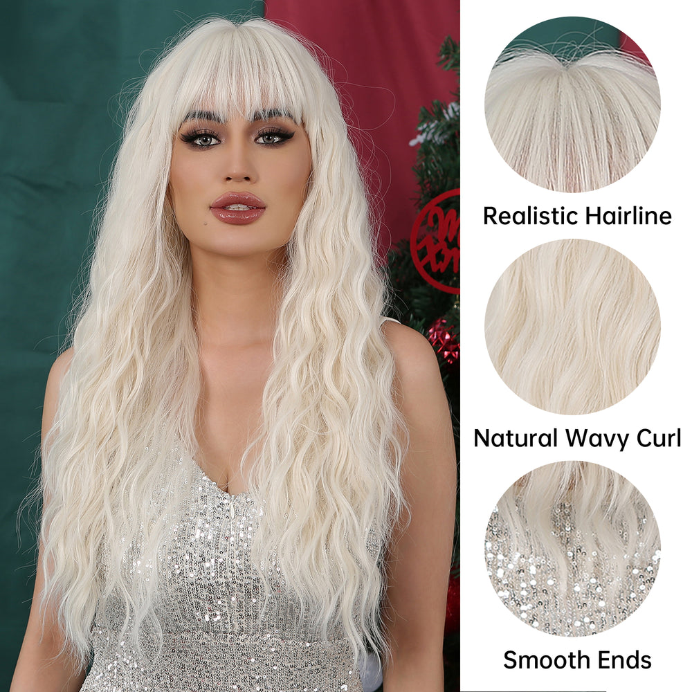 
            
                Load image into Gallery viewer, Mistletoe Joy | Synthetic Wig | White | 28 inches
            
        