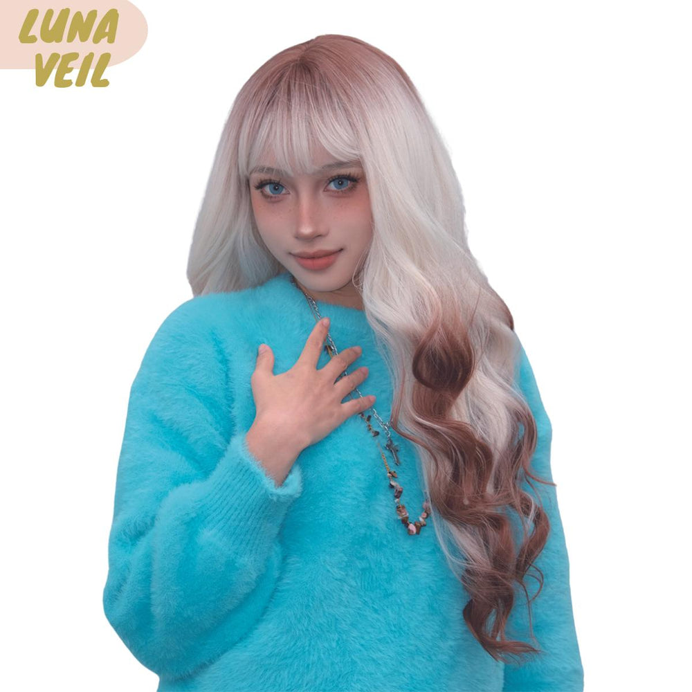 Luna Veil | Synthetic Wig | Platinum Brown | 26 inches