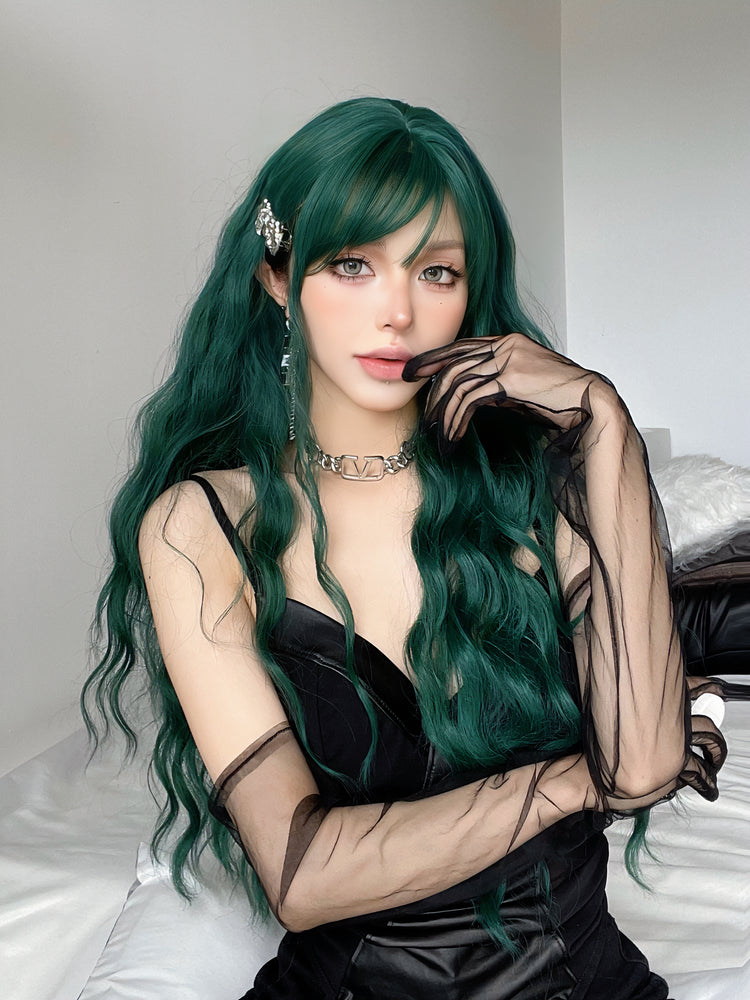 
            
                Load image into Gallery viewer, Tranquil Oasis | Synthetic Wig | Green | 30 inches
            
        