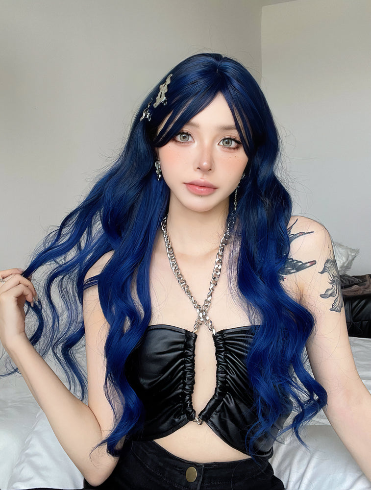 Oceanic Symphony | Synthetic Wig | Blue | 28 inches