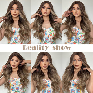 
            
                Load image into Gallery viewer, Toffee Swirl | Synthetic Wig | Gradient Brown | 26 inches
            
        