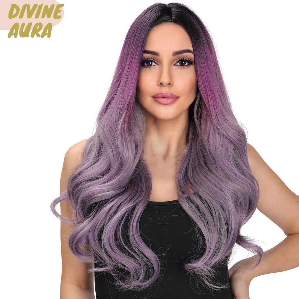 Divine Aura | Synthetic Wig | Purple | 26 inches