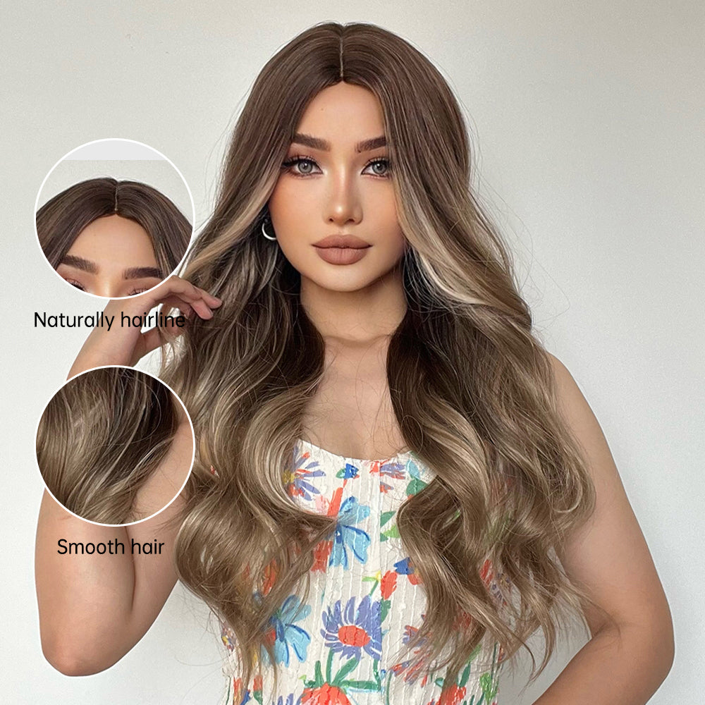 
            
                Load image into Gallery viewer, Toffee Swirl | Synthetic Wig | Gradient Brown | 26 inches
            
        