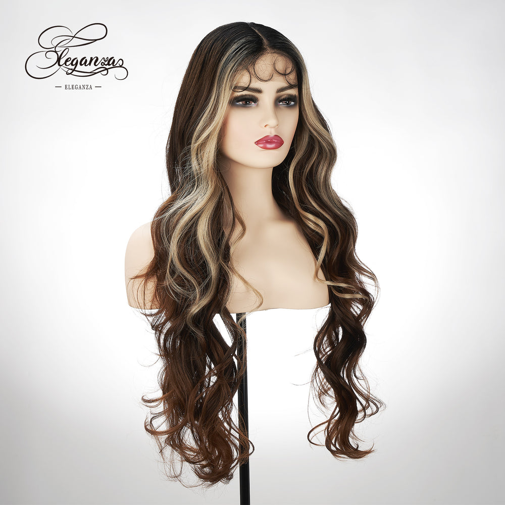 
            
                Load image into Gallery viewer, Jade Whisper | Lace Front Wig | Platinum Brown Gradient | 30 inches
            
        