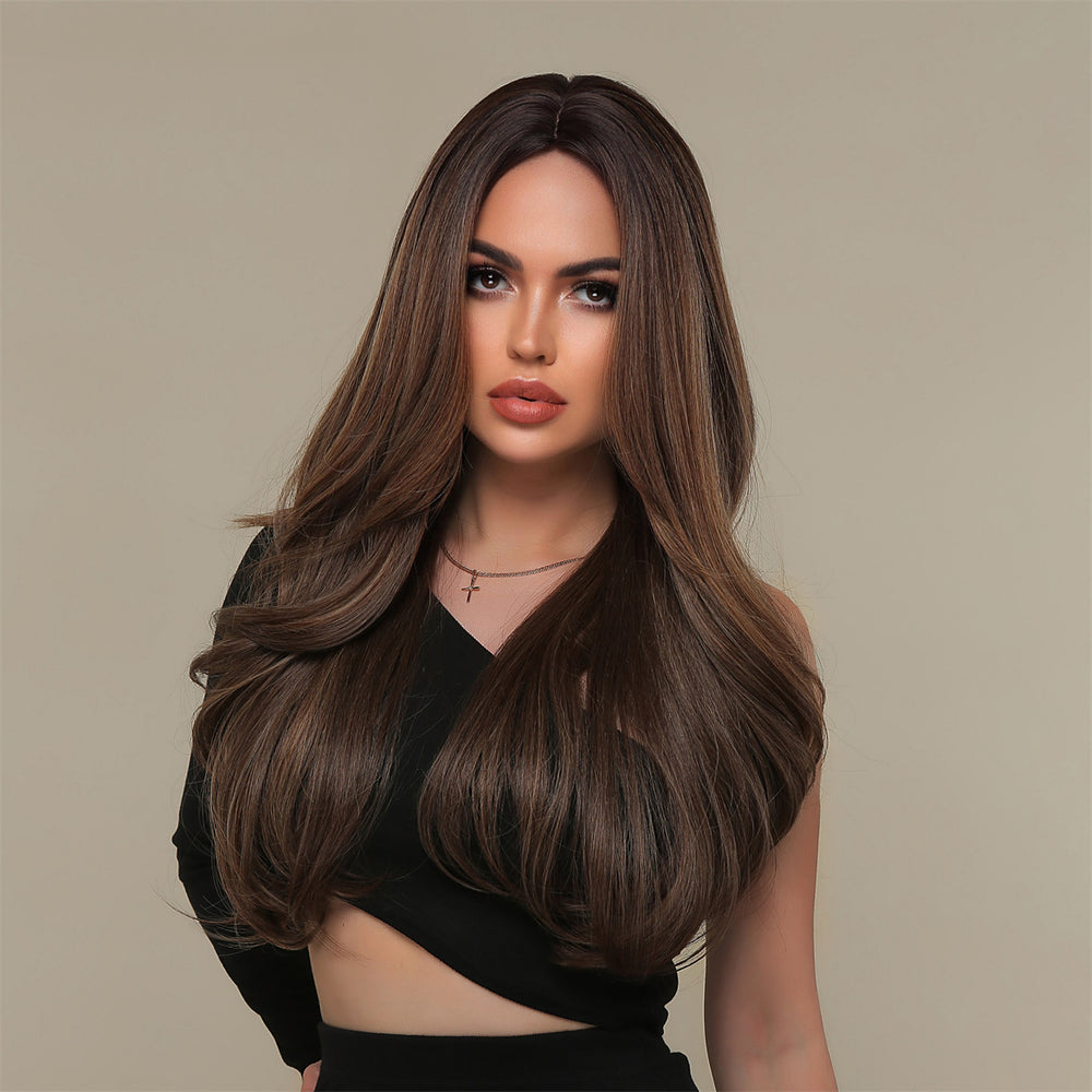 
            
                Load image into Gallery viewer, Golden Haze | Synthetic Wig | Gradient Brown | 26 inches
            
        