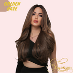 Golden Haze | Synthetic Wig | Gradient Brown | 26 inches