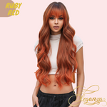 Ruby Red | Synthetic Wig | Red Brown | 27 inches