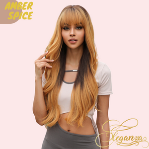 
            
                Load image into Gallery viewer, Amber Spice | Synthetic Wig | Orange Brown | 27 inches
            
        