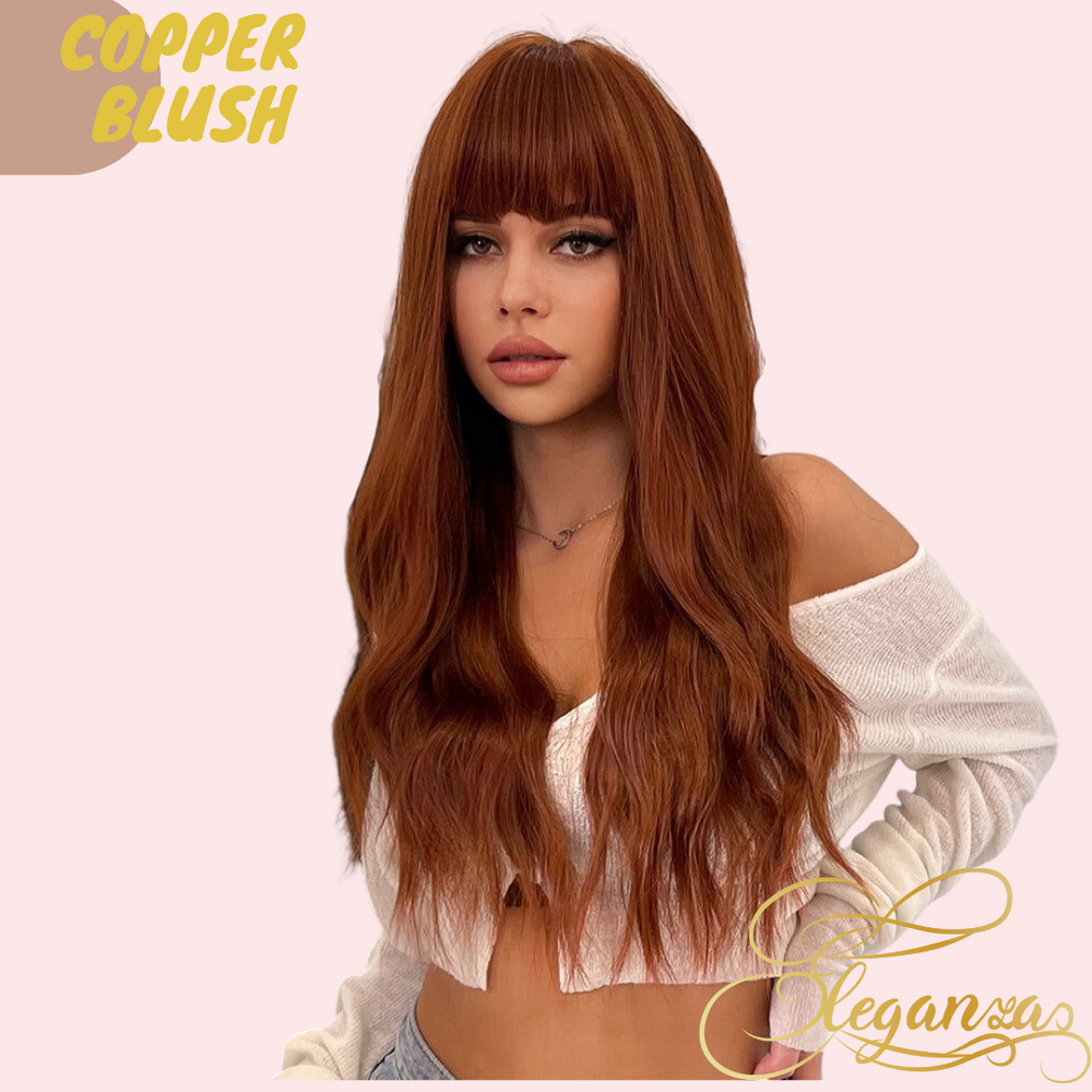 
            
                Load image into Gallery viewer, Copper Blush | Synthetic Wig | Ombre | 26 inches
            
        