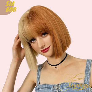 Sia Bob | Synthetic Wig | Brown and Gold | 11 inches