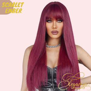Scarlet Ember | Synthetic Wig | Wine Red | 26 inches