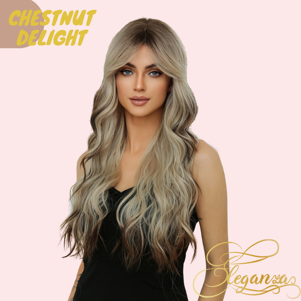 
            
                Load image into Gallery viewer, Chestnut Delight | Synthetic Wig | Brown | 26 inches
            
        