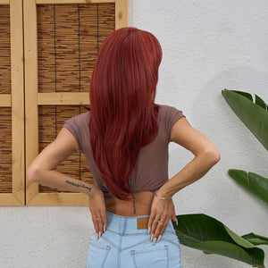 
            
                Load image into Gallery viewer, Wineberry Waves | Synthetic Wig | Wine Red | 23 inches
            
        
