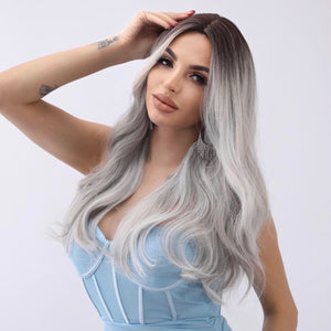 Autumn Joy | Synthetic Wig | Gray | 24 inches