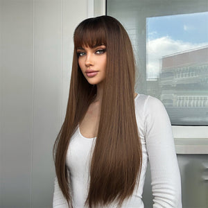 Cocoa Bean | Synthetic Wig | Brown | 26 inches