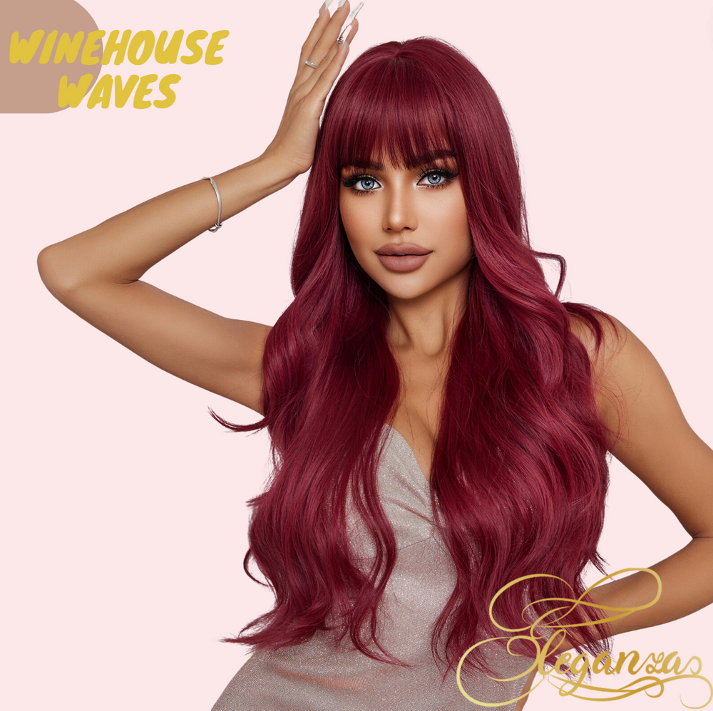 Winehouse Waves | Synthetic Wig | Wine Red | 26 inches