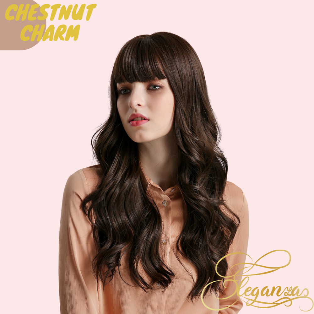 
            
                Load image into Gallery viewer, Chestnut Charm | Synthetic Wig | Brown | 27 inches
            
        