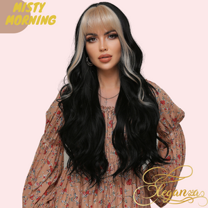 
            
                Load image into Gallery viewer, Misty Morning | Synthetic Wig | Black | 27 inches
            
        