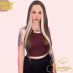 Queen Vibes | Synthetic Wig | Highlighted Brown | 26 inches