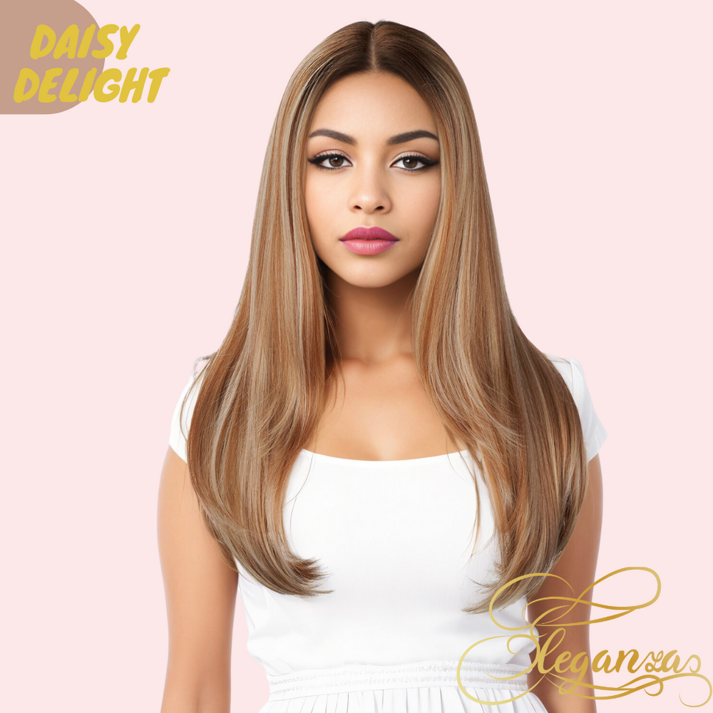 Daisy Delight | Lace Front Wig | Platinum Brown Gradient | 20 inches