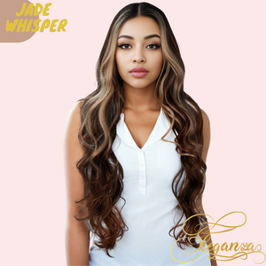 
            
                Load image into Gallery viewer, Jade Whisper | Lace Front Wig | Platinum Brown Gradient | 30 inches
            
        