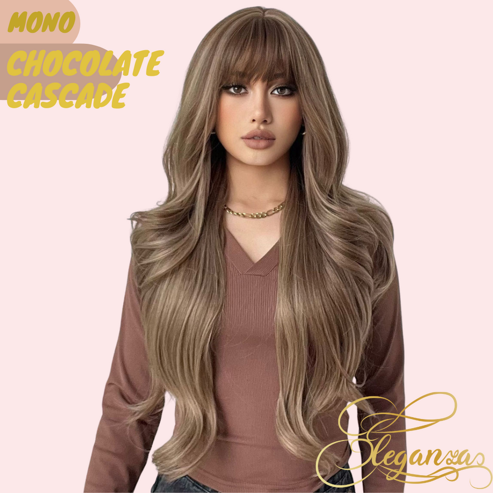 New Version | MONO Part | Chocolate Cascade | Synthetic Wig | Brown | 28 inches