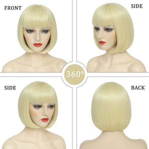 
            
                Load image into Gallery viewer, Angelic Bob | Synthetic Wig | Blonde | 10 inches
            
        