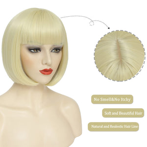 
            
                Load image into Gallery viewer, Angelic Bob | Synthetic Wig | Blonde | 10 inches
            
        