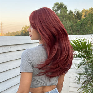 
            
                Load image into Gallery viewer, Wineberry Waves | Synthetic Wig | Wine Red | 23 inches
            
        