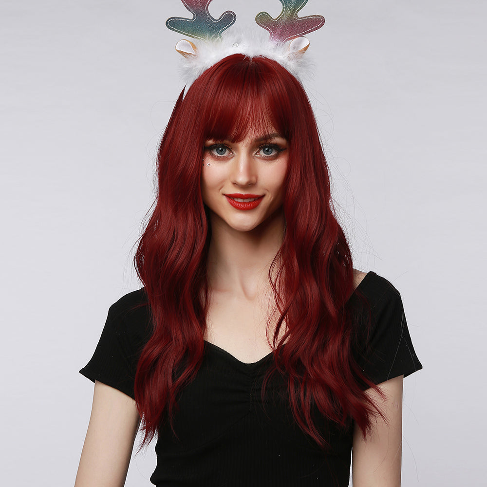 
            
                Load image into Gallery viewer, Cherry Blossom | Synthetic Wig | Wine Red | 22 inches
            
        