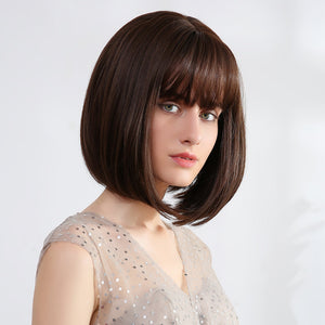 
            
                Load image into Gallery viewer, Espresso Elegance | Synthetic Wig | Dark Brown | 10 inches
            
        