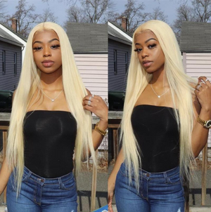 
            
                Load image into Gallery viewer, 13 x 4 Frontal Lace | Virgin Hair | Blonde | Straight | Fashion Wig |
            
        
