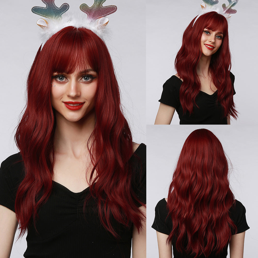 
            
                Load image into Gallery viewer, Cherry Blossom | Synthetic Wig | Wine Red | 22 inches
            
        