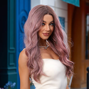 
            
                Load image into Gallery viewer, Ashen Aura | Synthetic Wig | Pink Grey | 27 inches
            
        