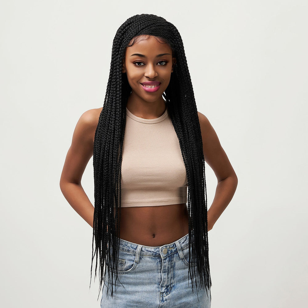 Braided Babe | Lace Front Wig | Black | 34 inches