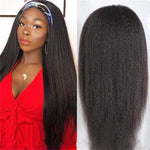 HeadBand Wig | Virgin Hair | Black | Yaki Straight | 14 inches |