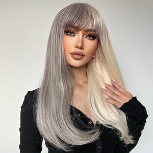 GAGA Split | Synthetic Wig | Grey and White | 24 inches