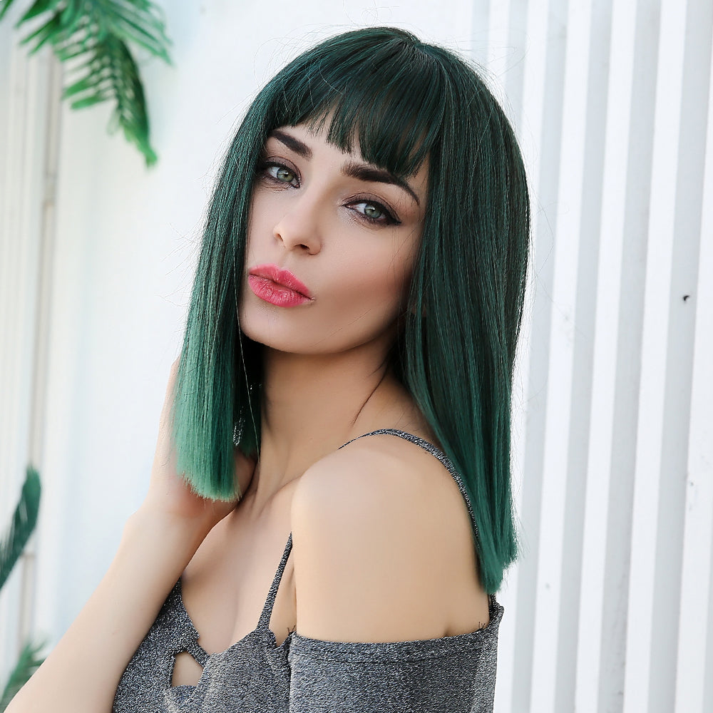 
            
                Load image into Gallery viewer, King Kylee | Synthetic Wig | Black Green Mix | 16 inches
            
        