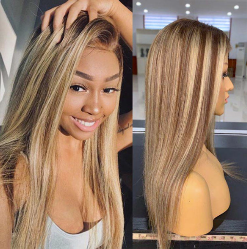 
            
                Load image into Gallery viewer, 13 x 4 Frontal Lace | Virgin Hair | Ombre Brown | Straight | Fashion Wig |
            
        
