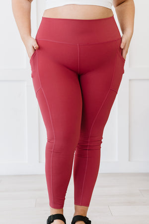 
            
                Load image into Gallery viewer, Zenana Step Aside Full Size Athletic Leggings with Pockets in Rose
            
        