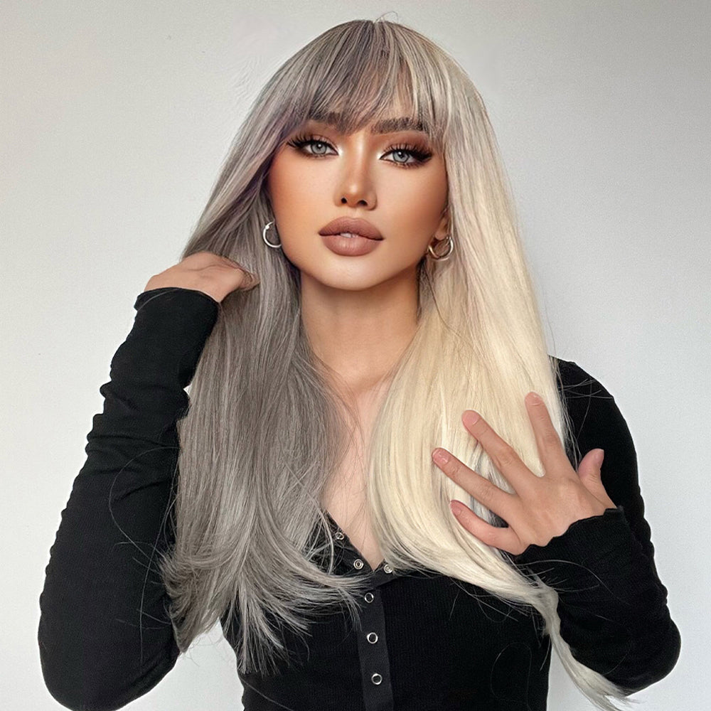 Dawn Mist | Synthetic Wig | Grey and White | 24 inches